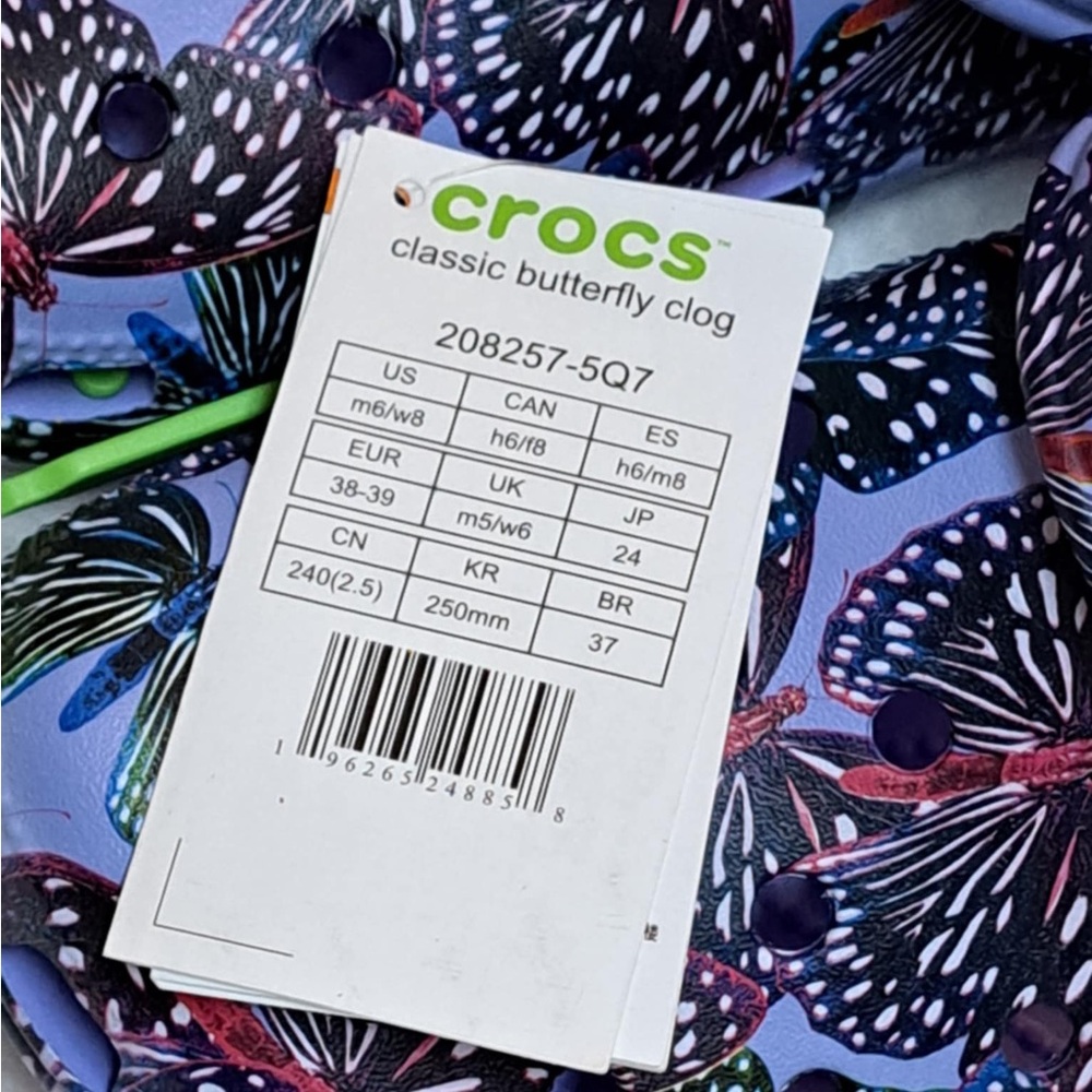 Crocs Classic Butterfly Clog - Women's Size 8 /Men's size 6 - Picture 4 of 8
